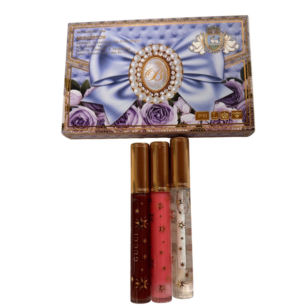 Pat McGrath Bridgerton Diamond of the First Water Palette & Gucci Lip Gloss Set